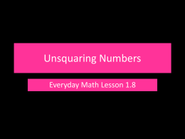Unsquaring Numbers