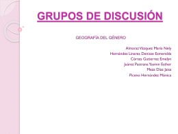 grupos de discusión - Geografía del género