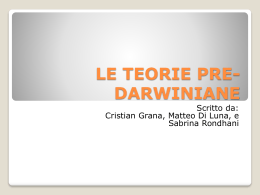LE TEORIE PRE-DARWINIANE