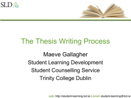 Thesis.Writing.2013 - Student Learning Development