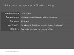 10 tips para tu incorporación a Cloud computing