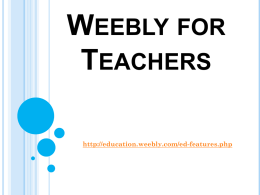 Weebly for Teachers
