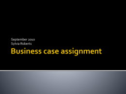 Business case assignment