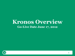 Overview of Kronos