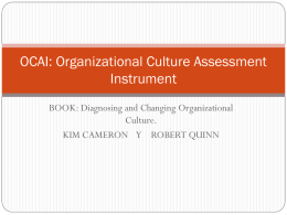OCAI: Organizational Culture Assessment Instrument