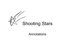 Shooting Stars – annotations