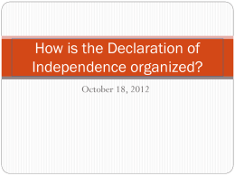 How is the Declaration of Independence organized?