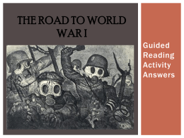 The Road to World War I - pams-byrd