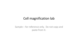 Cell magnification lab