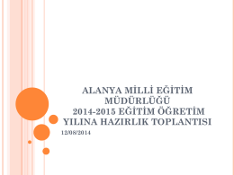 2014-2015 Öğretim Yılı Ünitelendirilmiş Yıllık planlar