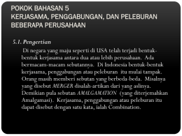 pokok bahasan 5 kerjasama, penggabungan, dan