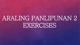ARALING PANLIPUNAN 2-exercises(SEATWORK)