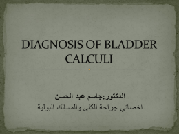diagnosis of bladder calculi (ppt)