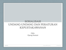 Perundangan Kepustakawanan Kementan