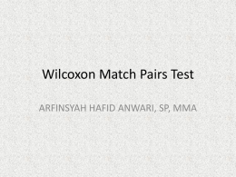 Wilcoxon Match Pairs Test