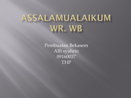 Assalamualaikum Wr. Wb