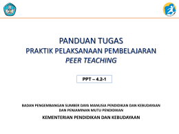 Panduan Tugas Praktik Pembelajaran melalui Peer Teaching