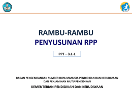 5. Rambu-Rambu Penyusunan RPP tematik