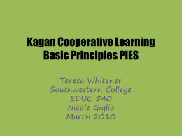 Kagan Cooperative Learning Basic Principles PIES