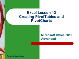 Excel Lesson 12