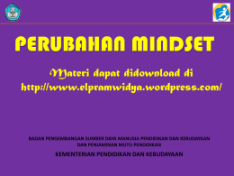 Perubahan Pola Pikir (Mindset) - elpramwidya.com