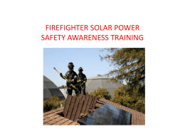 FIREFIGHTER SOLAR POWER SAFETY AWARENESS TRAINING