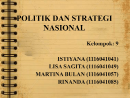 Politk dan Strategi Nasional