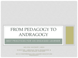 From Andragogy to coaching