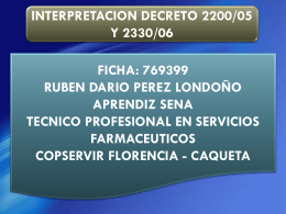 DECRETO 2200 Y 2330 F. CARACTERIZACION RUBEN PEREZ