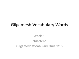 Gilgamesh Vocabulary Words