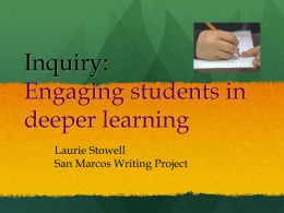 Inquiry - San Marcos Writing Project