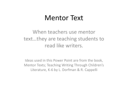 Mentor Text - contentreadingCAIN