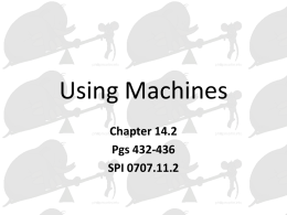 14.2 -- Using Machines