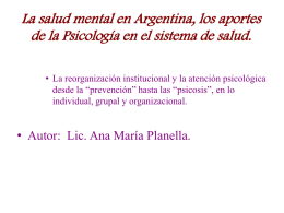 La salud mental en Argentina, los aportes de la