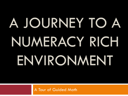 Creating a Numeracy Rich Environment