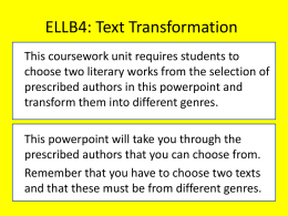 Prescribed Authors ELLB4 Prose