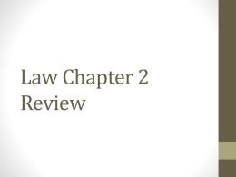 Law Chapter 2 Review