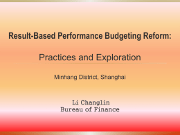 Result-Based Performance Budgeting Reform