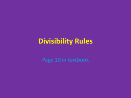 Divisibility Rules PowerPoint Presentation