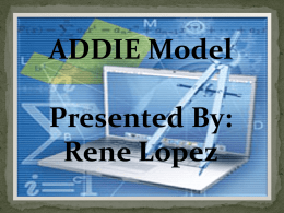 The ADDIE Model Presentation