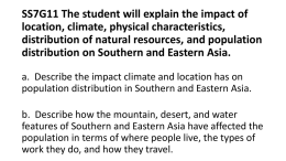 SS7G11 The student will explain the impact of location, climate