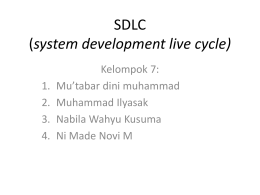 SDLC (system development live cycle)
