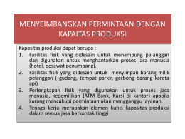 Permintaan dan Kapasitas Produksi