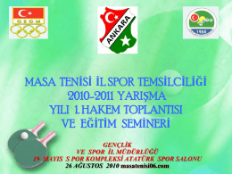 Masa Tenisi Seminer (Agustos 2010 Ankara)