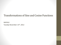 Transformations of Sine and Cosine Functions
