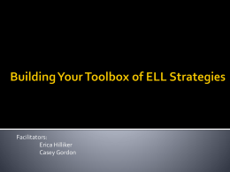 Building Your Toolbox of ELL Strategies