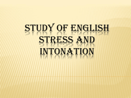 study of english stress and intonation
