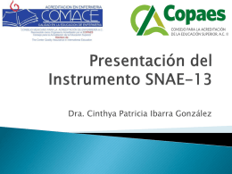 Presentación del Instrumento SNAE-13