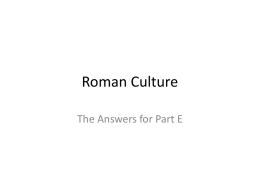 Roman Culture part e answers