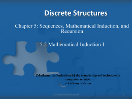 5.2 Mathematical Induction I